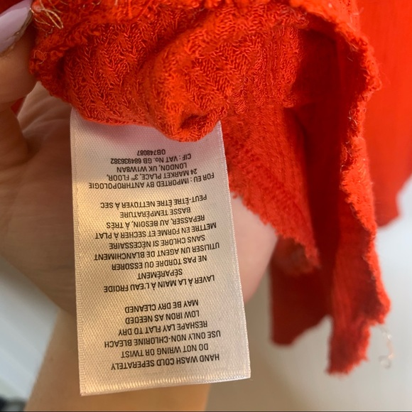 Anthropologie Saturday Sunday Red Waffle Knit Top - Picture 6 of 6